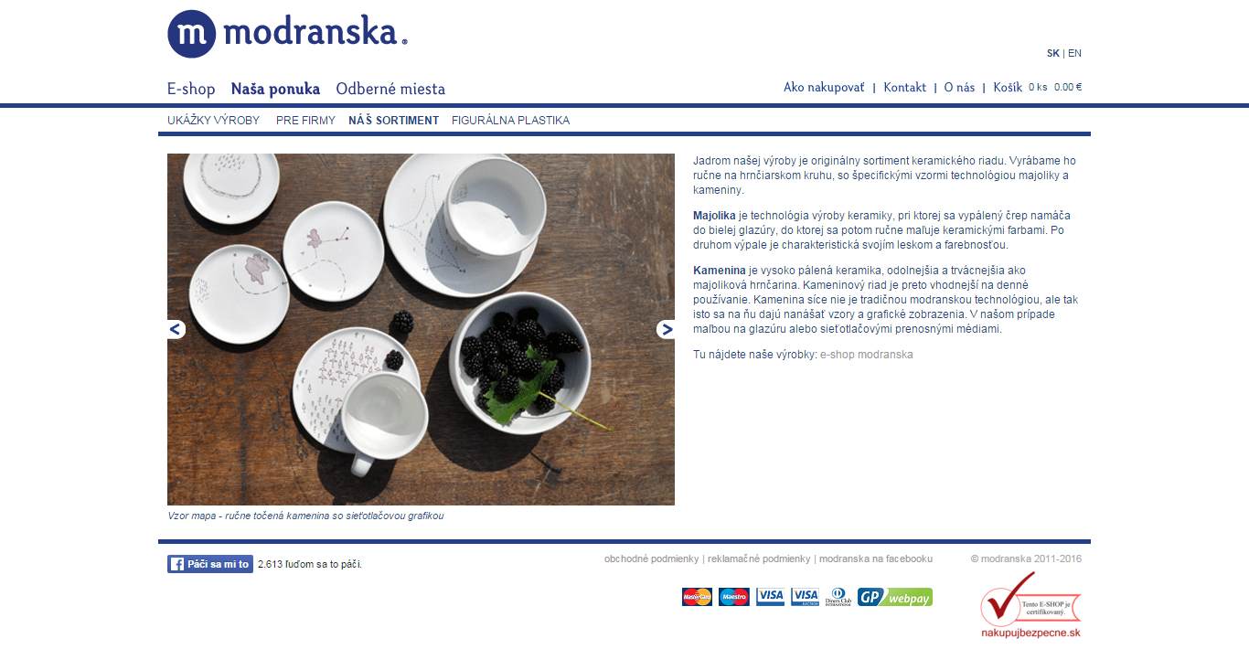 screenshot of the project modranska